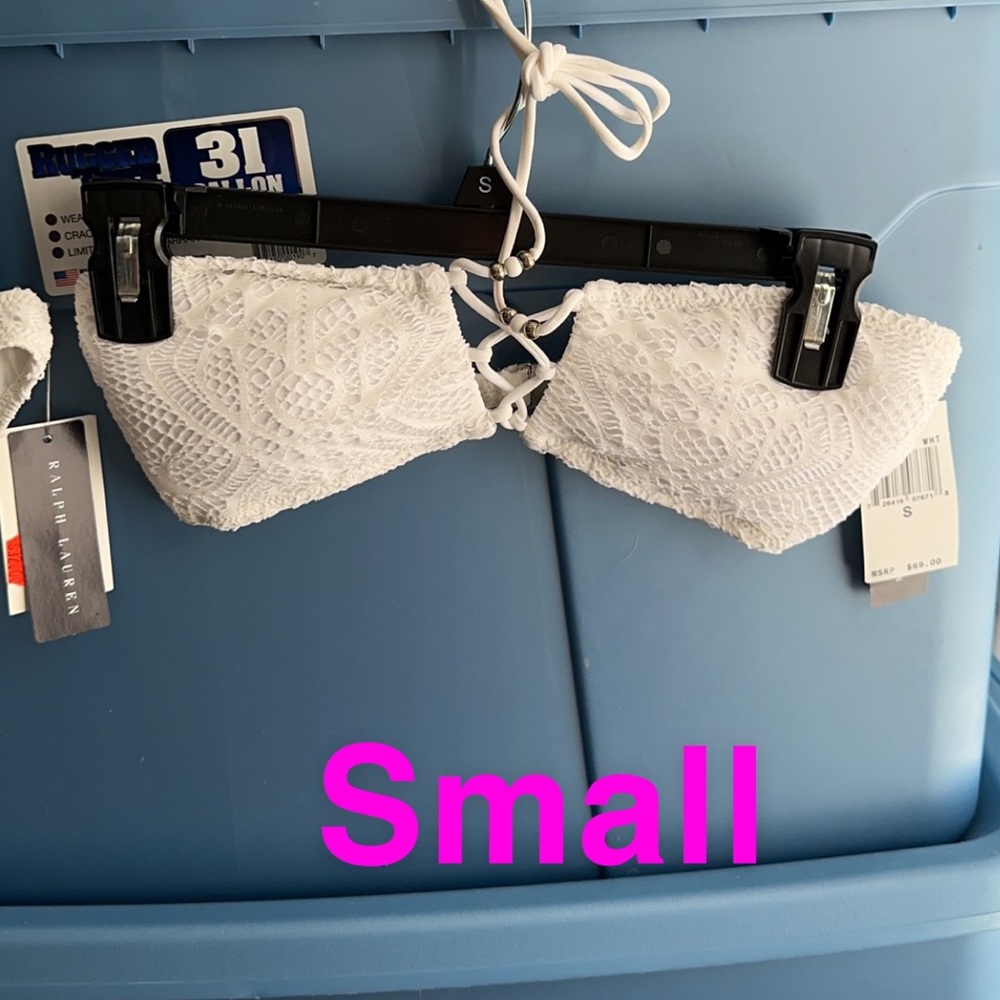 Ralph Lauren bandeau white bikini